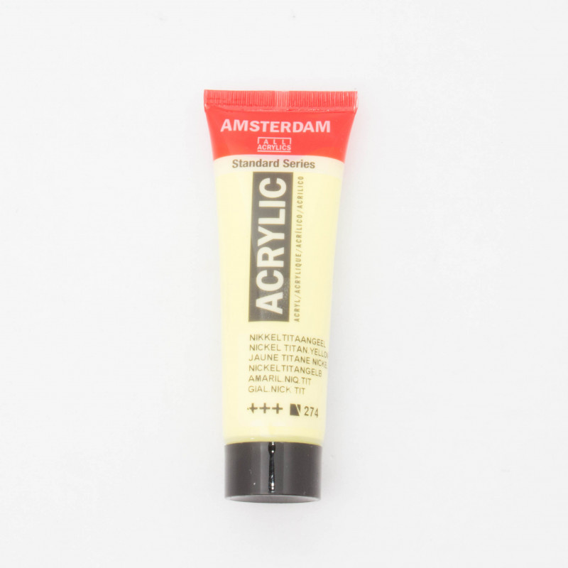 Peinture acrylique Amsterdam 20 ml : Jaune Titane nickel opaque 