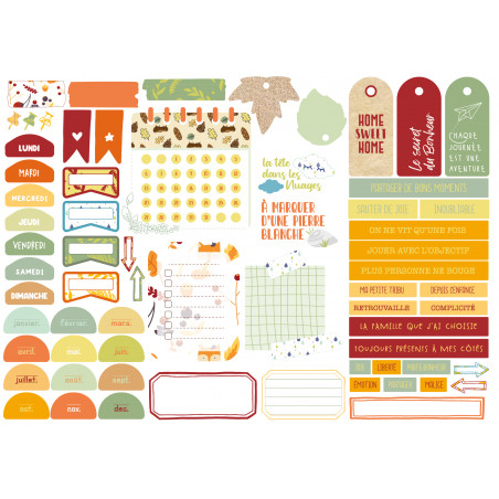Planche de 67 die cuts Une si belle nature - Format A4