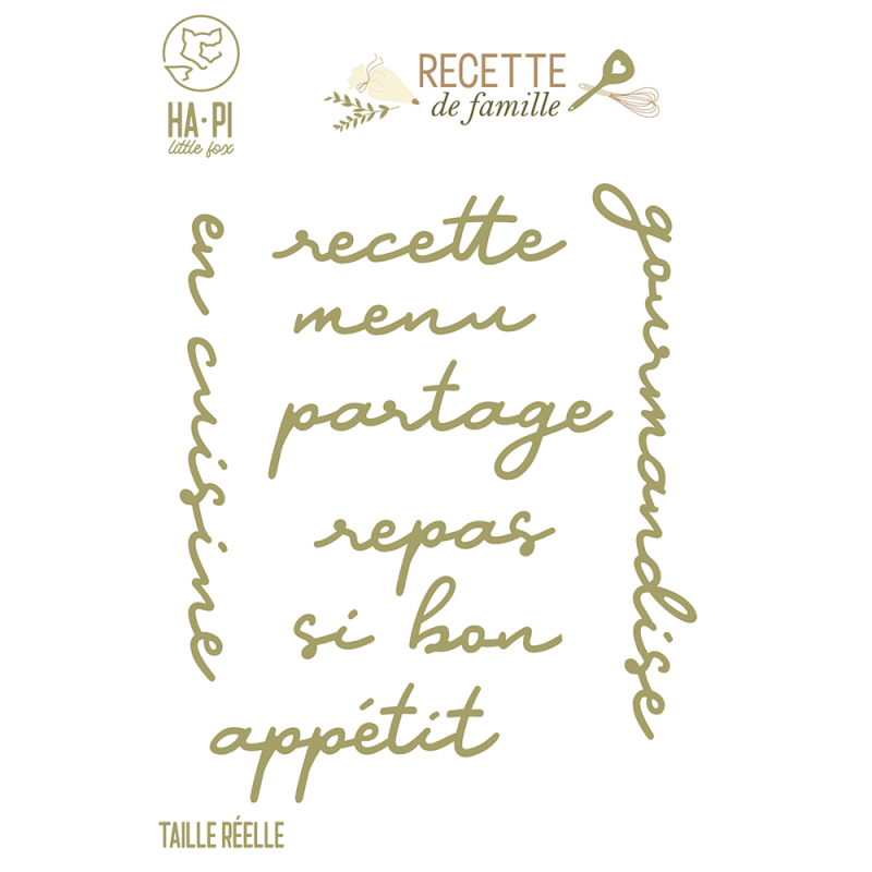 Matrices de découpe Mots en cuisine - HA PI Little Fox 