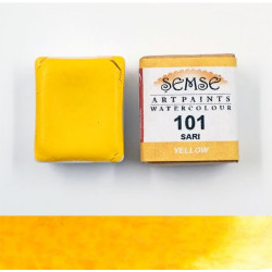 1/2 godet Aquarelle artisanale - Jaune primaire 