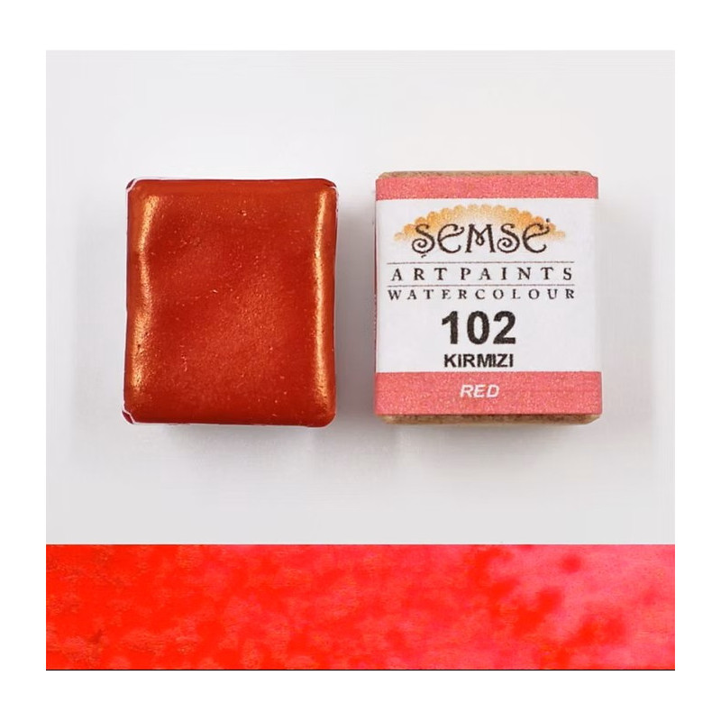 1/2 godet Aquarelle artisanale - Rouge veritable 