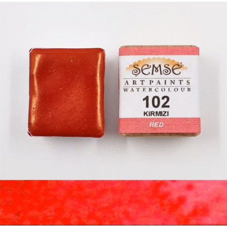 1/2 godet Aquarelle artisanale - Rouge veritable 