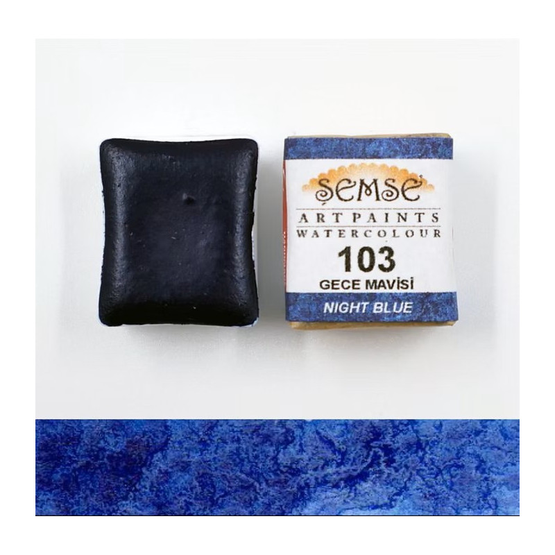 1/2 godet Aquarelle artisanale - Bleu nuit 