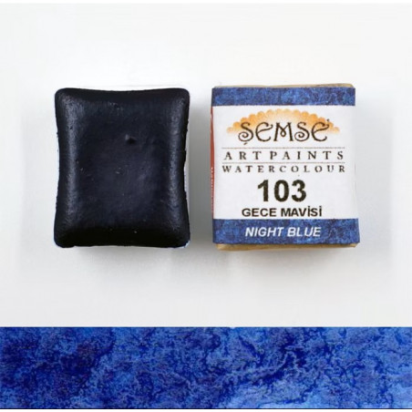 1/2 godet Aquarelle artisanale - Bleu nuit 