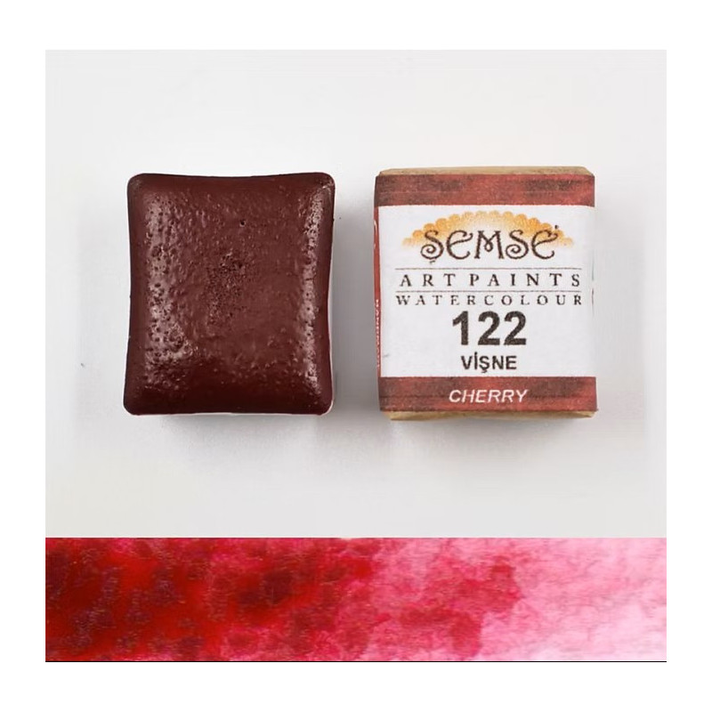1/2 godet Aquarelle artisanale - Rouge primaire cerise 