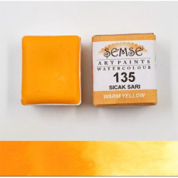 1/2 godet Aquarelle artisanale - Jaune chaud 