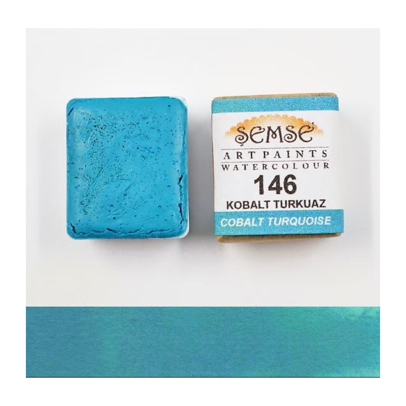 1/2 godet Aquarelle artisanale - Turquoise Cobalt 