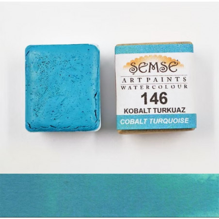 1/2 godet Aquarelle artisanale - Turquoise Cobalt 