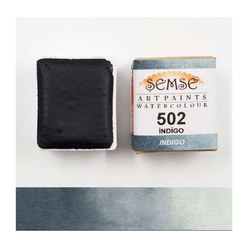 1/2 godet Aquarelle artisanale - Indigo 