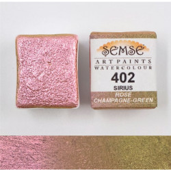 1/2 godet Aquarelle artisanale - Rose Vert irisé 