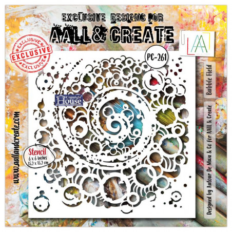 AALL and Create 261 - 6'x6' Stencil- Bubble Field 