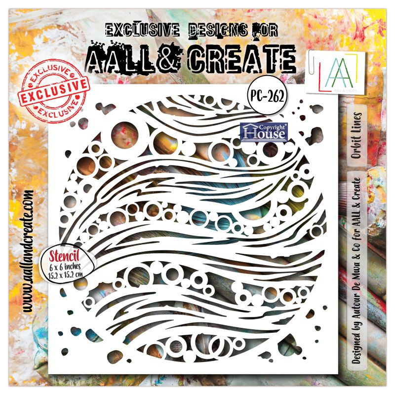 AALL and Create 262 - 6'x6' Stencil- Orbit Lines 
