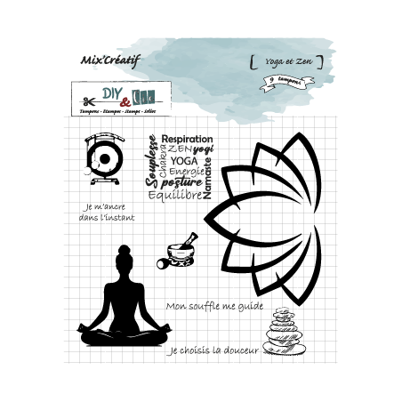 Tampon clear : Yoga et Zen - DIY and Cie 