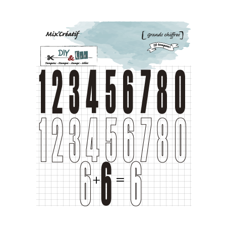 Tampon clear : Double chiffres - DIY and Cie 