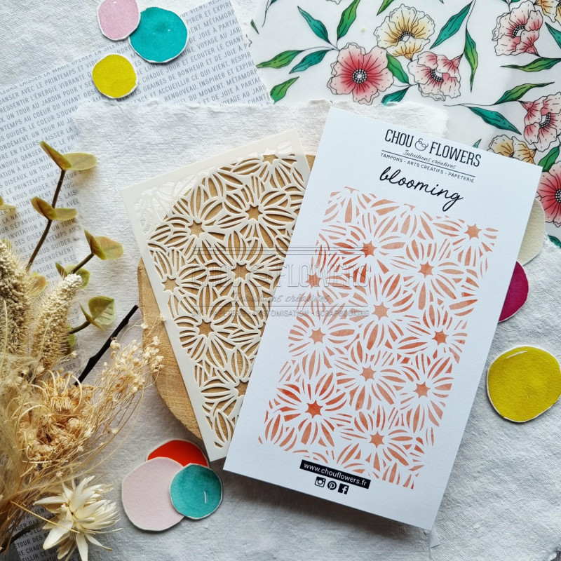 MON117 POCHOIR BLOOMING - Chou and Flower 