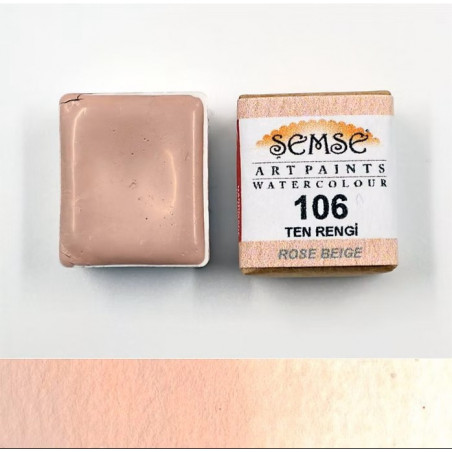 1/2 godet Aquarelle - Rose beige - Peau 