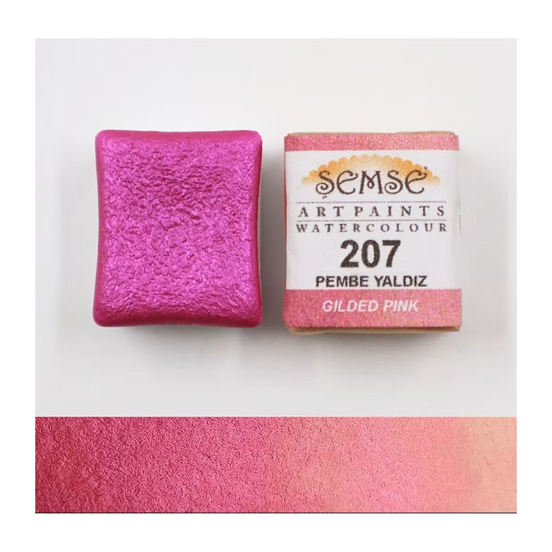 1/2 godet Aquarelle - Rose métalisé 