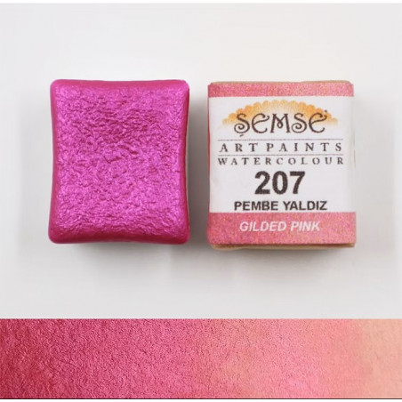 1/2 godet Aquarelle - Rose métalisé 