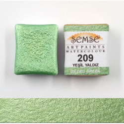 1/2 godet Aquarelle - Vert métalisé 