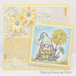 Nellie's Choice - Nellie's Cuties Clear Stamp Easter Gnome with Flowers 