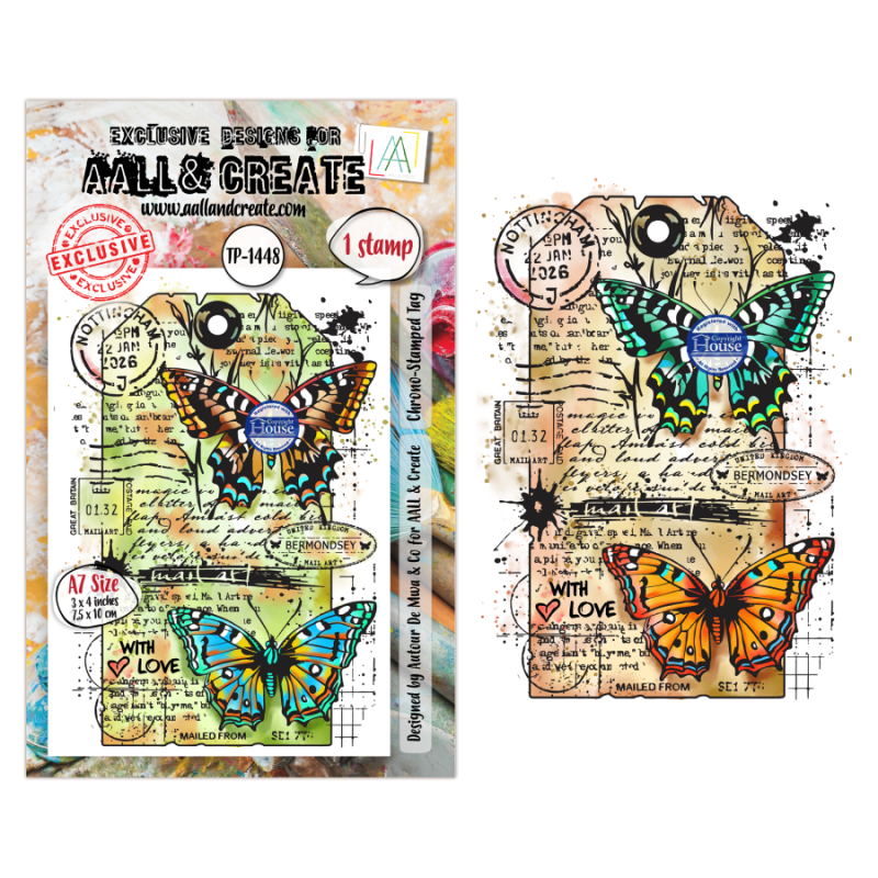 Tampon Clear - 1448 - Chrono-Stamped Tag - AALL and Create 