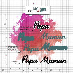 Duo die-tampon clear : Papa, Maman - DIY and Cie 