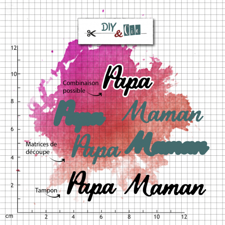 Duo die-tampon clear : Papa, Maman - DIY and Cie 