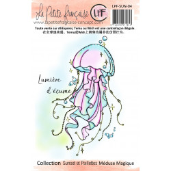 Tampon clear : Collection Sunset et Paillettes - Méduse magique- La Petite Francaise 