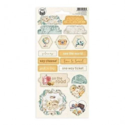 Chipboard sticker sheet Travel Journal 03, 10,5 x 22cm - P13 
