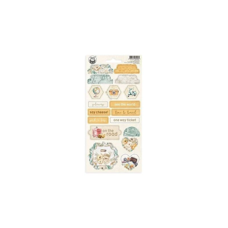 Chipboard sticker sheet Travel Journal 03, 10,5 x 22cm - P13 