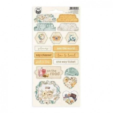 Chipboard sticker sheet Travel Journal 03, 10,5 x 22cm - P13 
