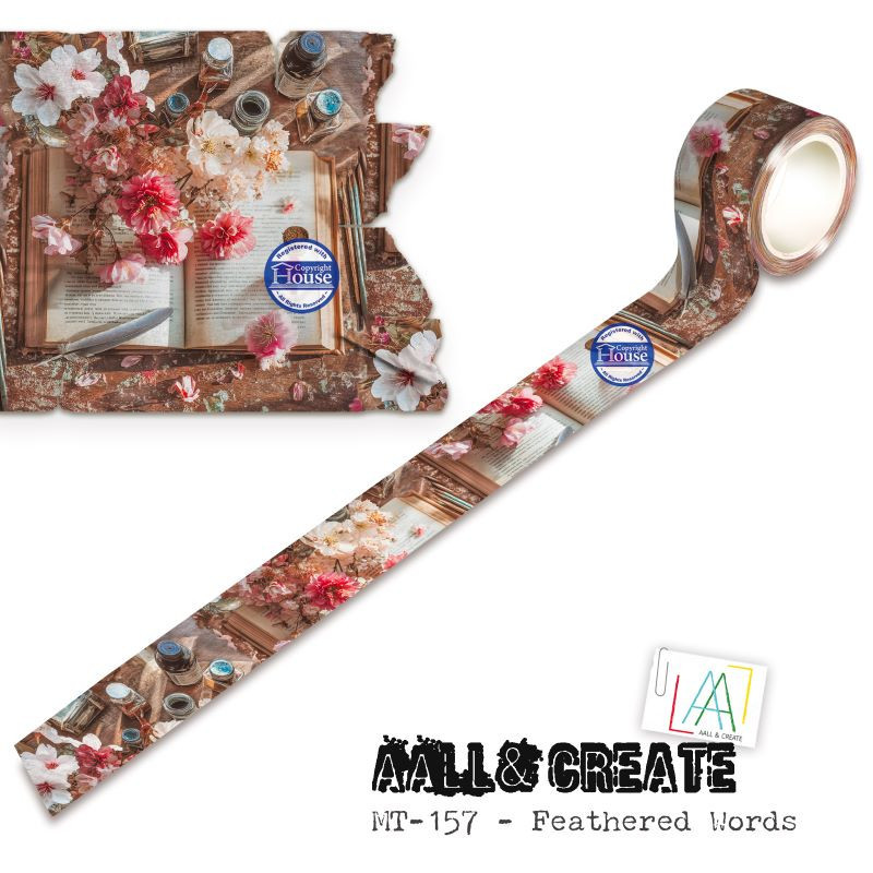 MT-157 - Masking Tape - Feathered Words - AALL and Create 