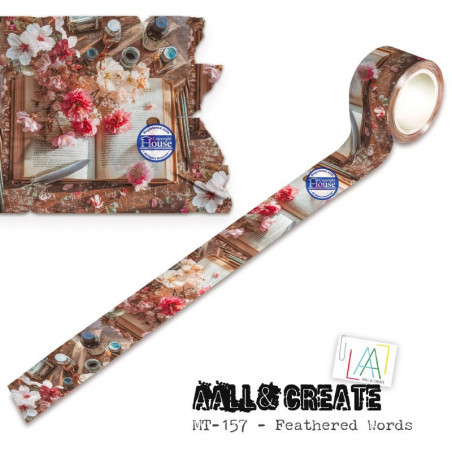 MT-157 - Masking Tape - Feathered Words - AALL and Create 