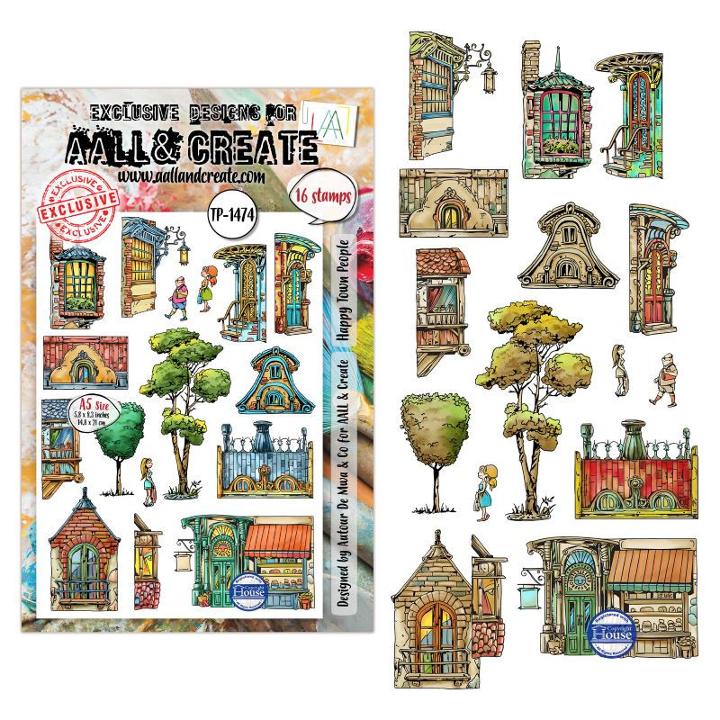 Tampon Clear - 1474 - Happy Town People - AALL and Create 