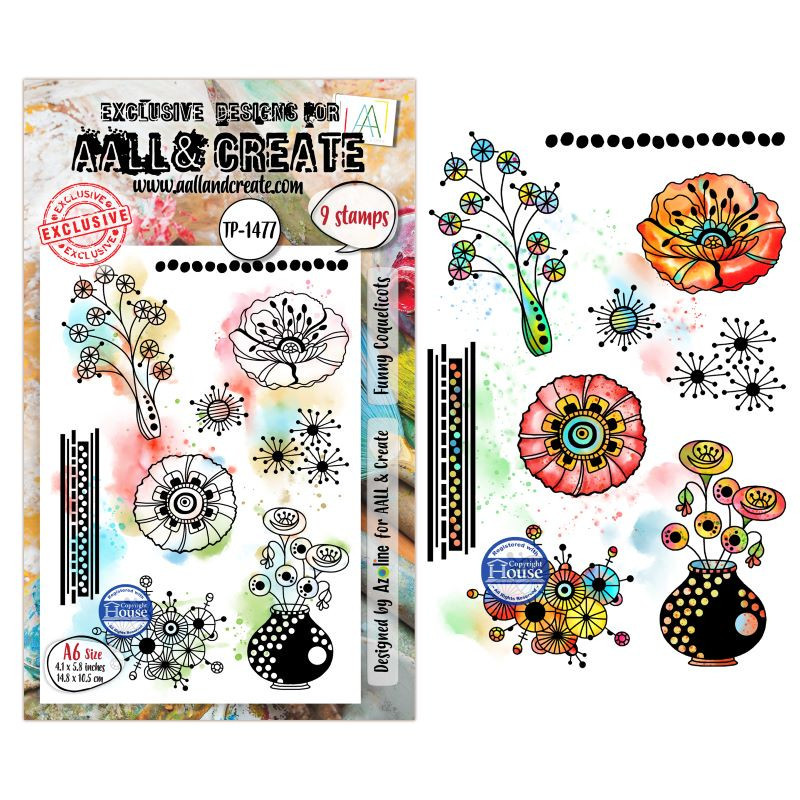 Tampon Clear - 1477 - Funny Coquelicots - AALL and Create 