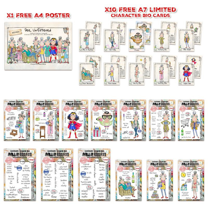 Janet Klein Miss Dee Stamp Bundle - AALL and Create 