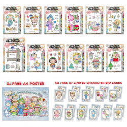 Janet Klein Season Of Sparkle Stamp Bundle + A4 Free Poster and Bio Cards - AALL and Create 