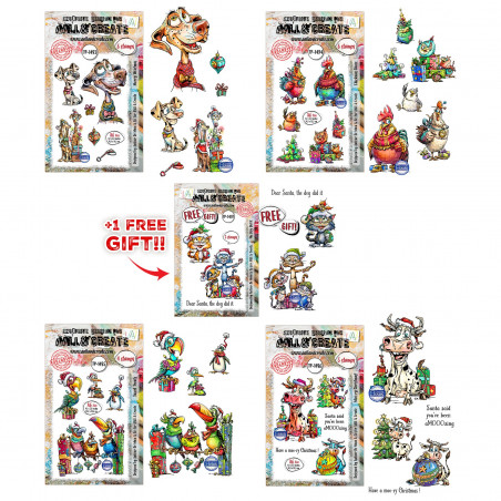 Autour De Mwa Festive Friends Bundle + Free Limited Edition A7 Stamp Set - AALL and Create