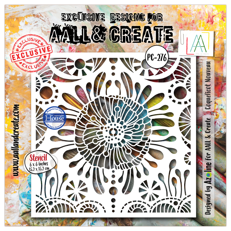 Stencil 276 - Coquelicot Nouveau - AALL & Create 