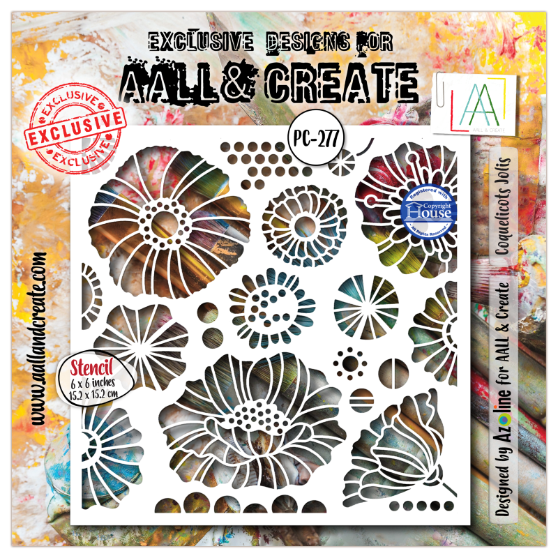 Stencil 277 - Coquelicots Jolis - AALL & Create 