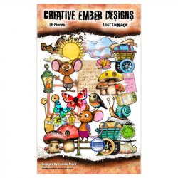 CEDEP003: Lost Luggage - A6 Ephemera Die-Cuts - Creative Ember Designs 