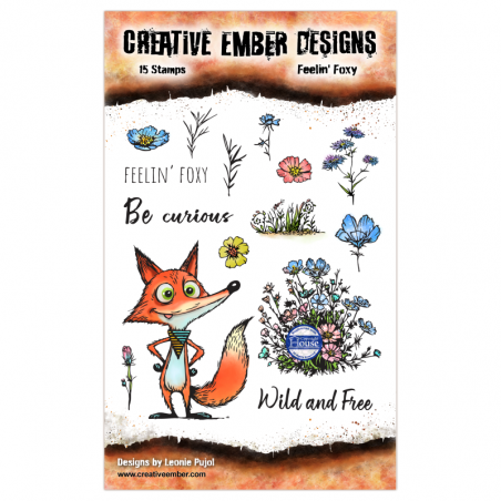 CEDTP0015: Feelin' Foxy - A6 Stamp Set - Creative Ember Designs 