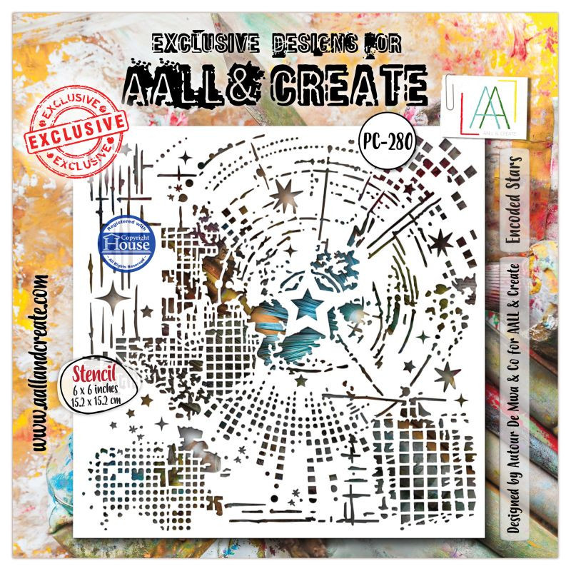 Stencil 280 - Encoded Stars - AALL and Create 