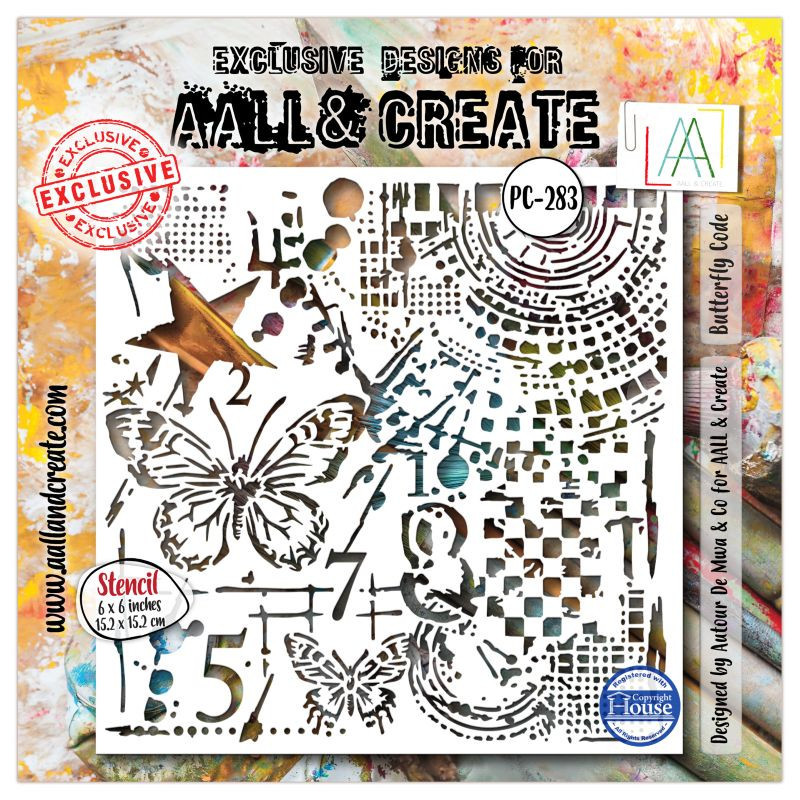 Stencil 283 - Butterfly Code - AALL and Create 