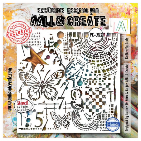 Stencil 283 - Butterfly Code - AALL and Create 