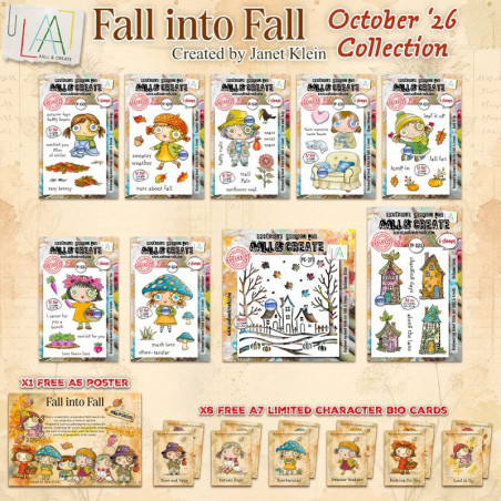 Janet Klein Fall into Fall Stamp Bundle + Free Poster and Bio Cards - AALL and Create 